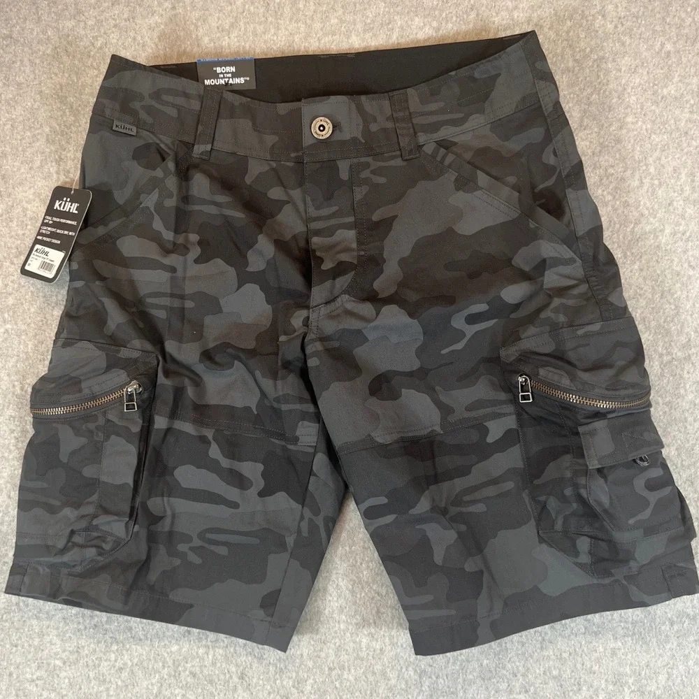 Kuhl Ambush Cargo Shorts Mens 30 Grey Camo New 5149 10